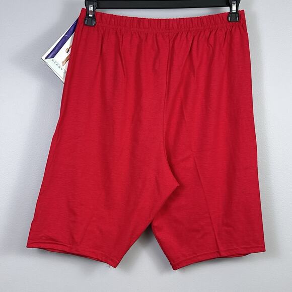 Vintage Fruit Of The Loom Shorts Cotton Casuals High Waist Large Red New NOS - Picture 4 of 10